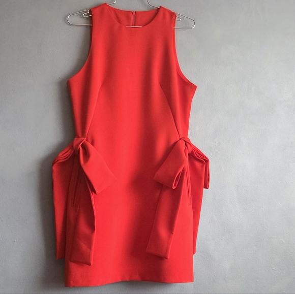 MISS ROSIER RED SLEEVELESS ACCENT BOW, MINI DRESS SIZE, M, NWOT - Picture 5 of 15